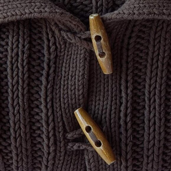Cottagecore Brown Chunky Knit Cardigan Wooden Toggles Youth Med - Picture 6 of 6